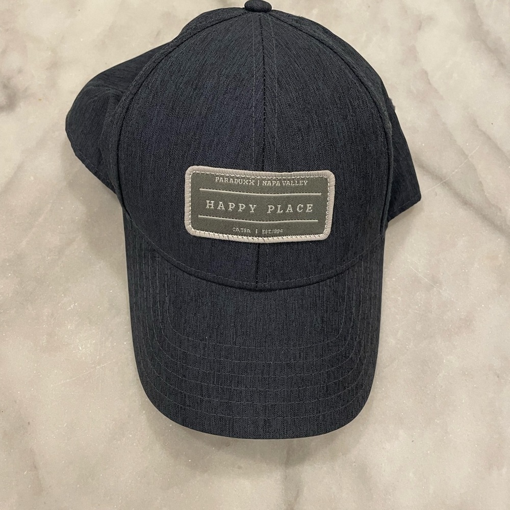 Napa Valley “Happy Place”  baseball hat from paraduxx vineyard in blue and grey